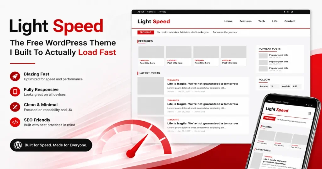 Light Speed: The Free WordPress Theme I Built To Actually Load Fast